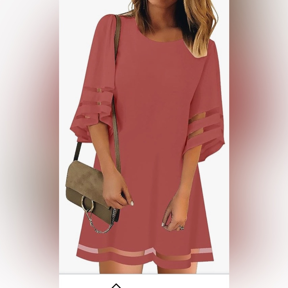 Coral dress perfect for the office
